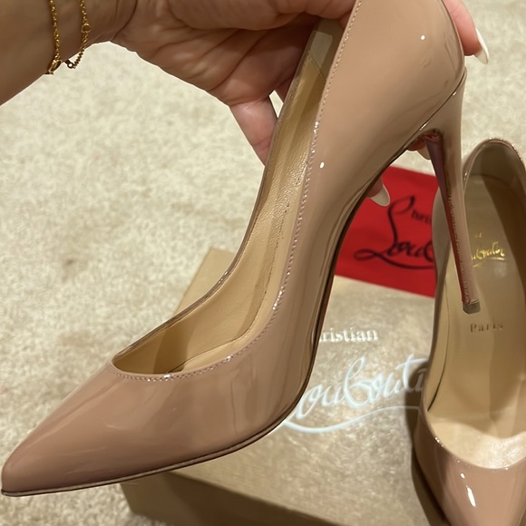 Christian Louboutin, Pigalle 100, Nude, shiny leather - Picture 13 of 17